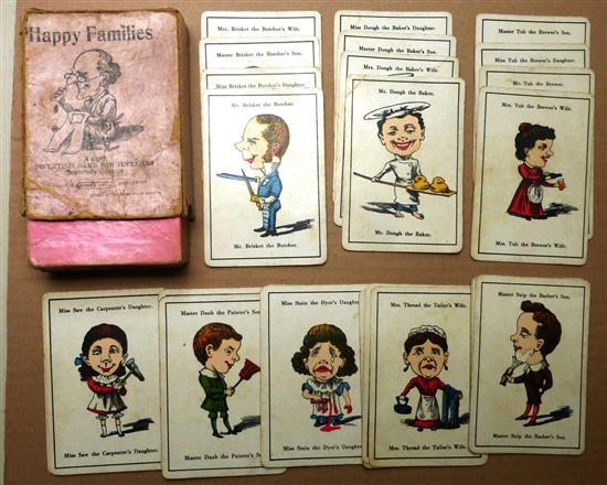 A Card Game of HAPPY FAMILIES by Spears Games c1900. 40 cards. Complete. With box and Rules.